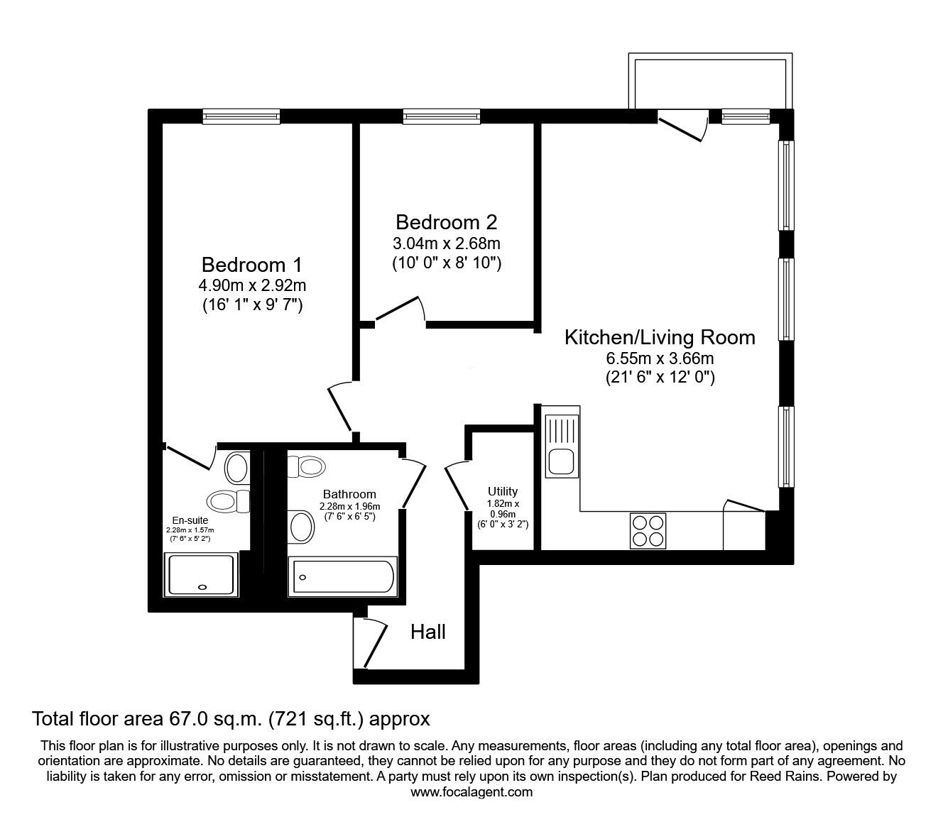 Floorplan of 2 bedroom Flat to rent, Ordsall Lane, Salford, M5