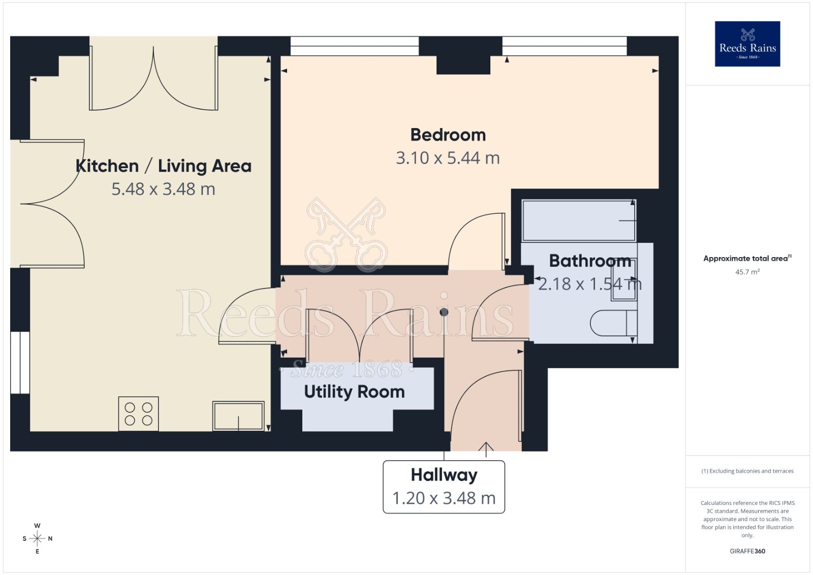 Floorplan of 1 bedroom Flat to rent, Bridgewater Wharf, Ordsall Lane, Salford, M5