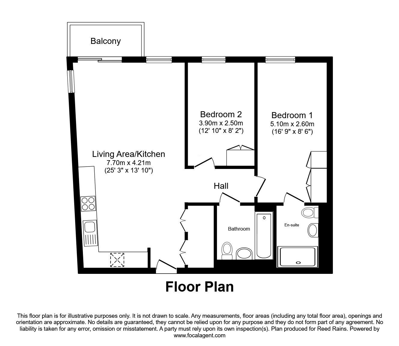 Floorplan of 2 bedroom Flat for sale, Lockside Lane, Salford, M5