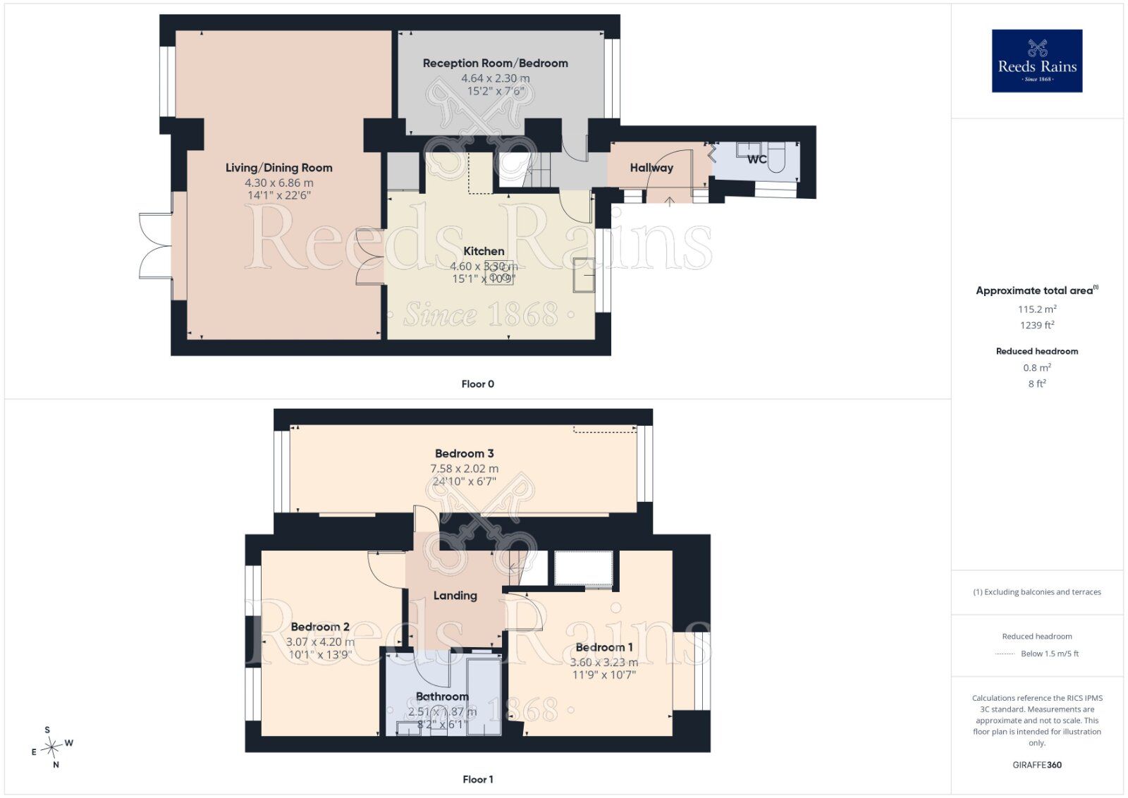 Floorplan of 3 bedroom End Terrace House for sale, Ledbrooke Close, Salford, M5