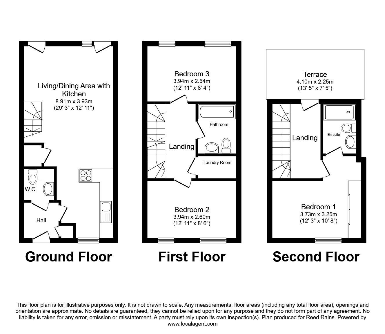 Floorplan of 3 bedroom Mid Terrace House for sale, Oldfield Road, Salford, M5