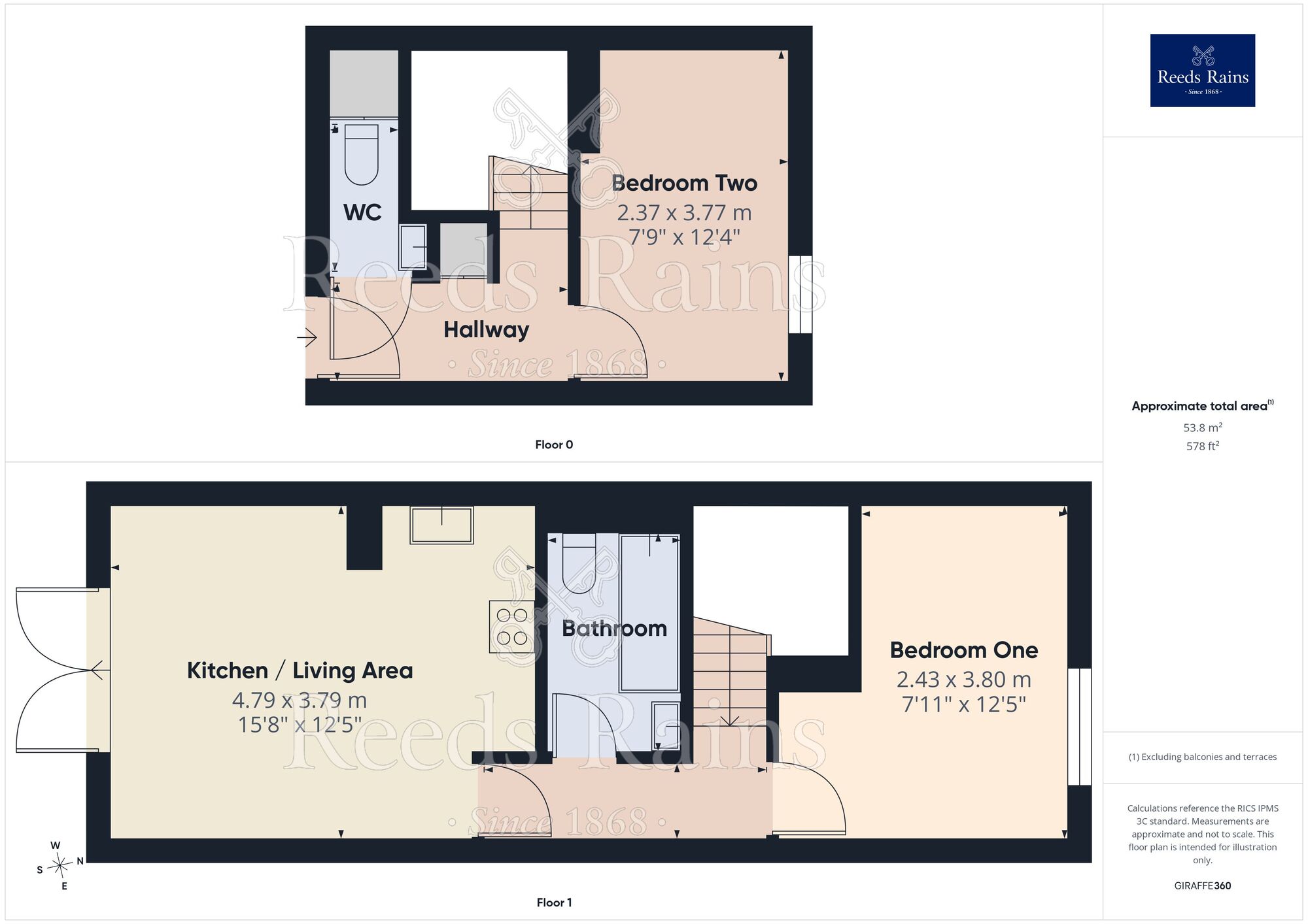 Floorplan of 2 bedroom Flat for sale, Phoebe Street, Salford, M5