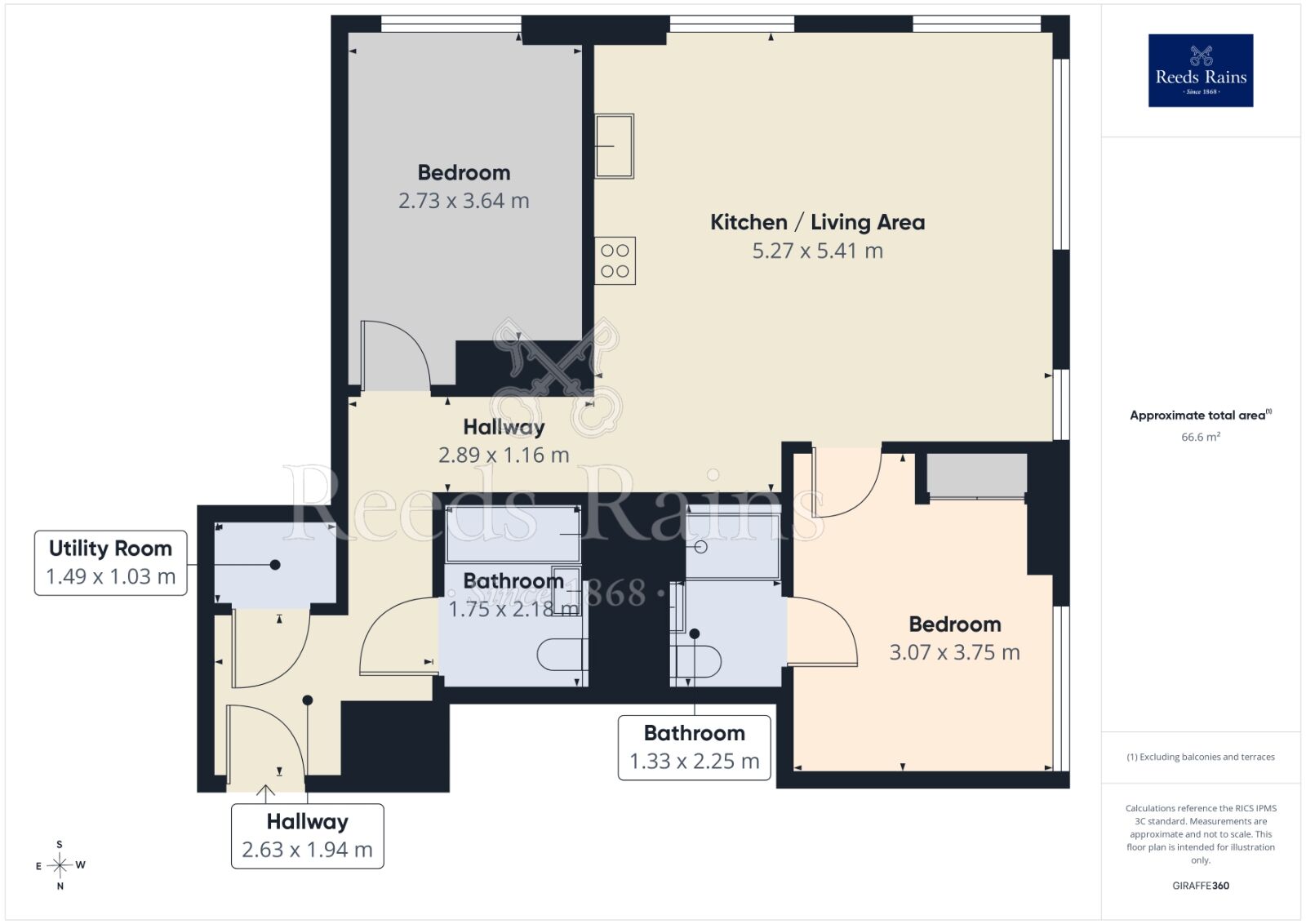 Floorplan of 2 bedroom Flat to rent, Red, Media City UK, Greater Manchester, M50