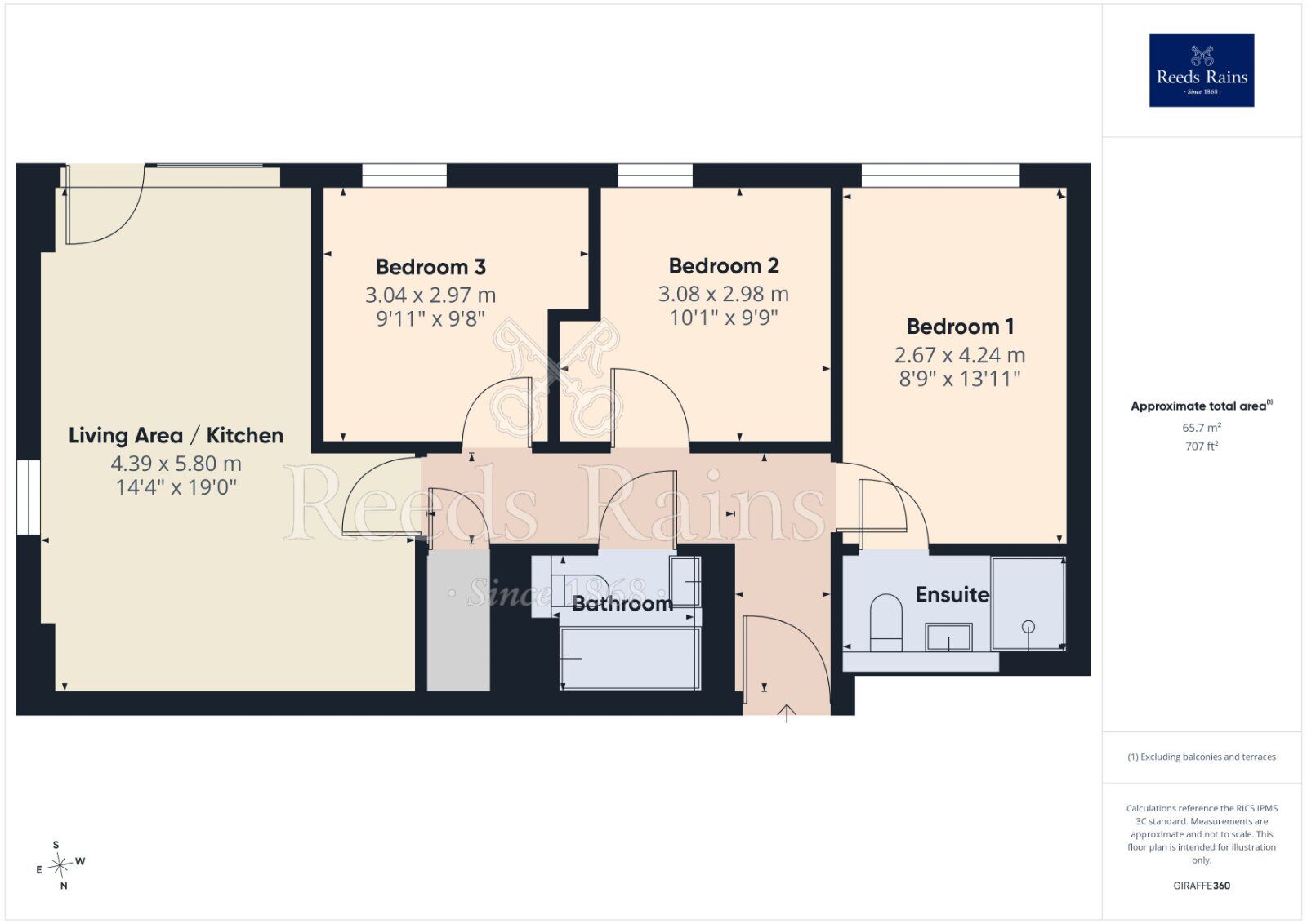Floorplan of 3 bedroom Flat for sale, Derwent Street, Salford, M5