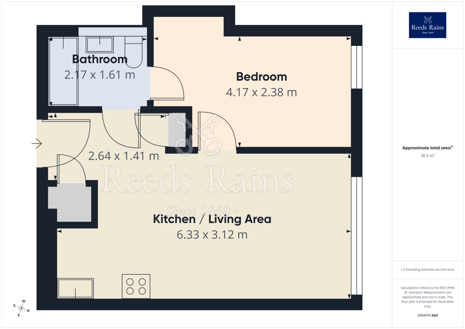 Floorplan of 1 bedroom Flat to rent, Oldfield Road, Salford, Greater Manchester, M5