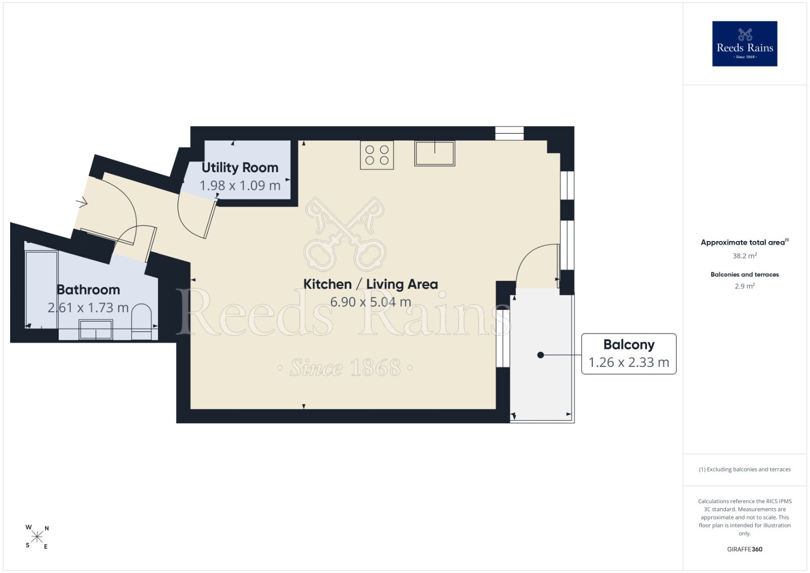 Floorplan of Flat to rent, The Quays, Salford, Greater Manchester, M50