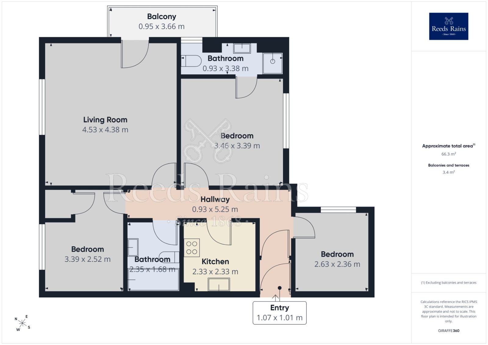 Floorplan of 3 bedroom Flat to rent, Winnipeg Quay, Salford, Greater Manchester, M50