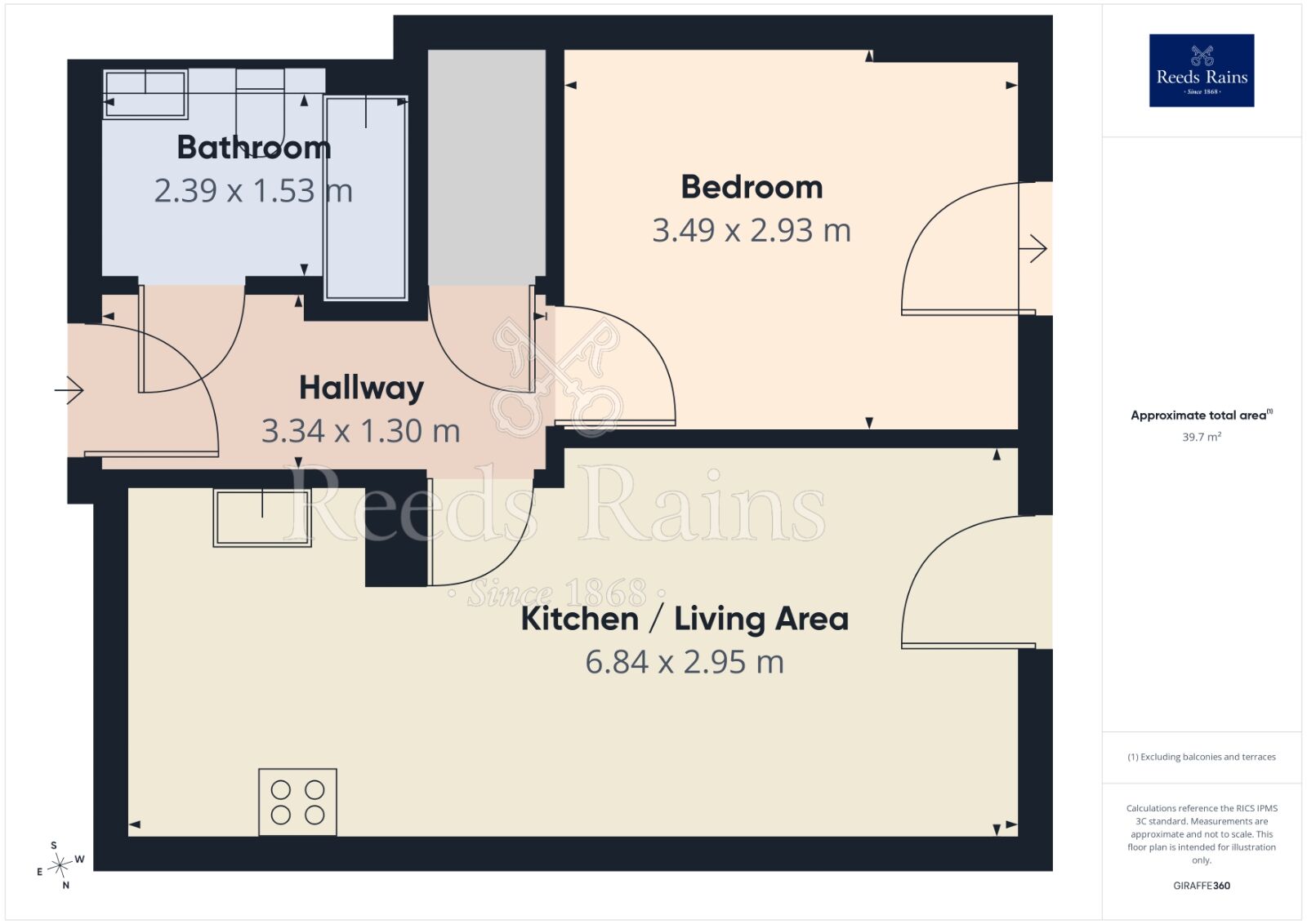 Floorplan of 1 bedroom Flat to rent, Michigan Avenue, Salford, Greater Manchester, M50
