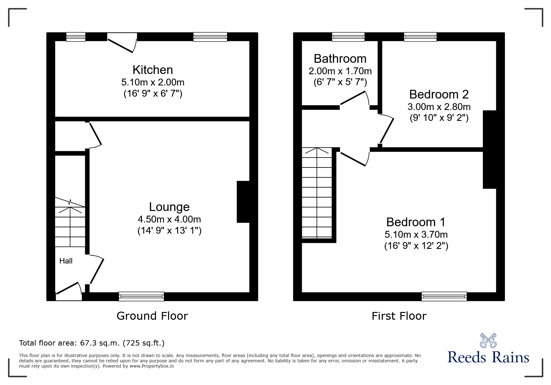 Floorplan of 2 bedroom End Terrace House for sale, Wardle Street, Stanley, Durham, DH9