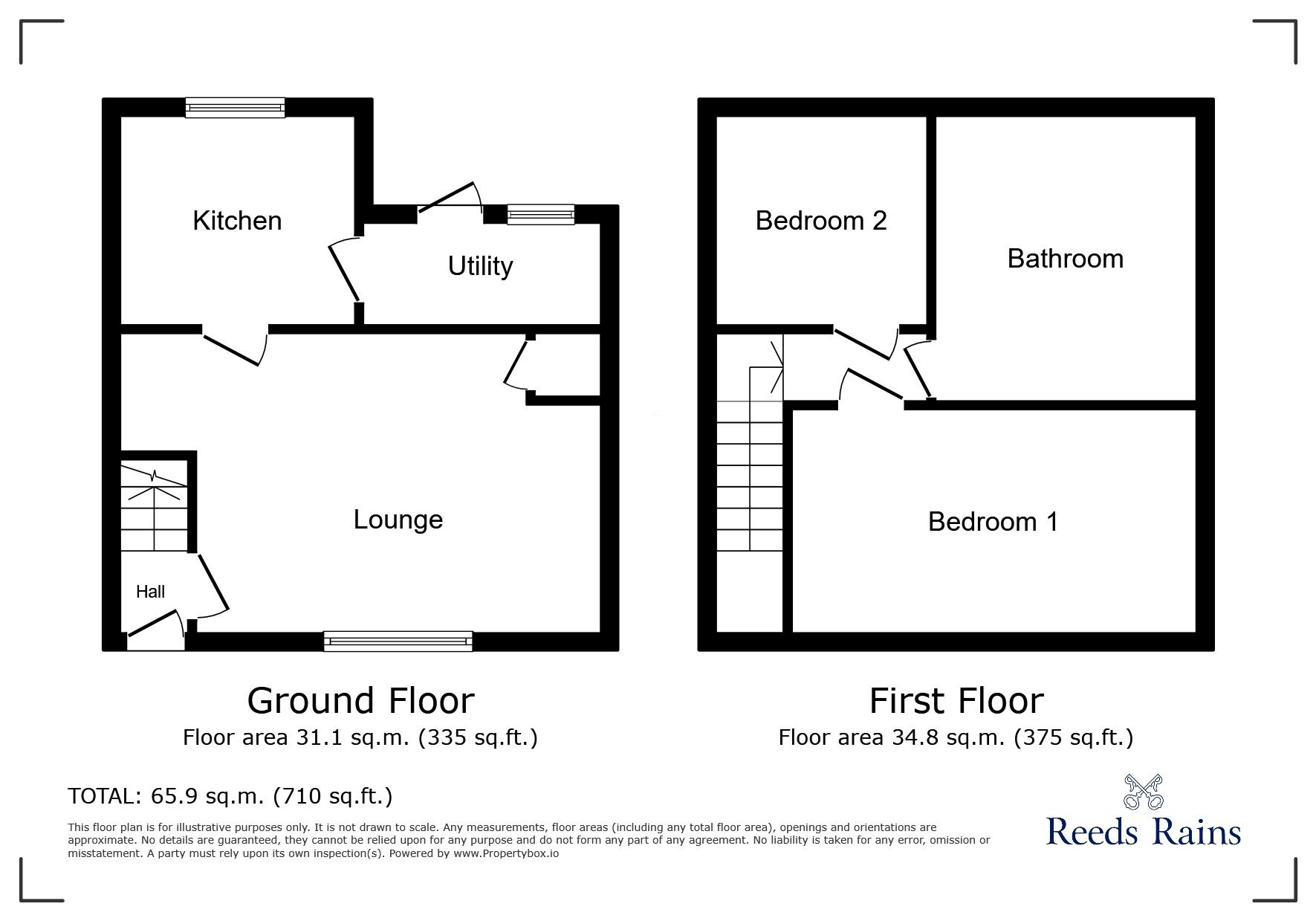 Floorplan of 2 bedroom Mid Terrace House for sale, Wagtail Terrace, Stanley, Durham, DH9