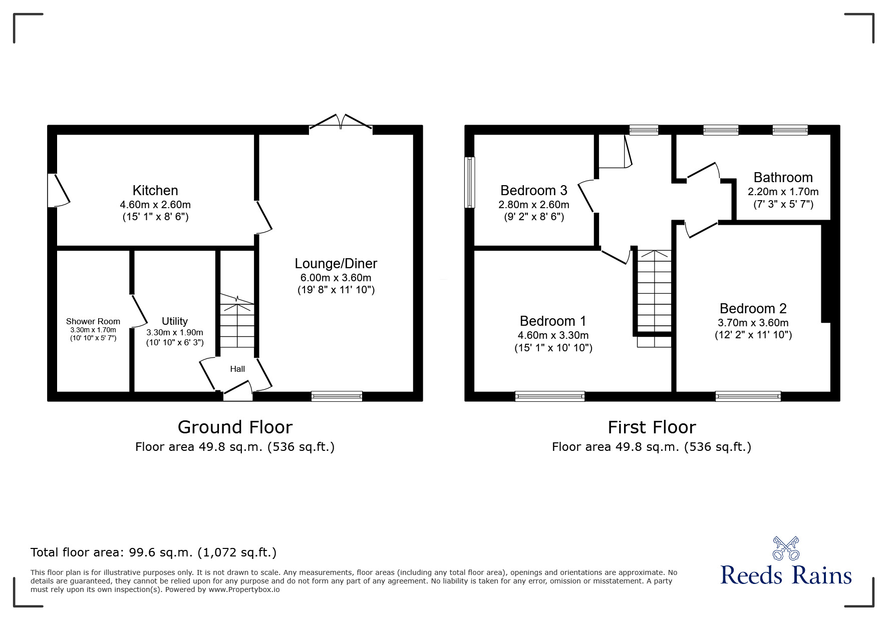 Floorplan of 3 bedroom Semi Detached House for sale, The Crescent, Tanfield Lea, Durham, DH9