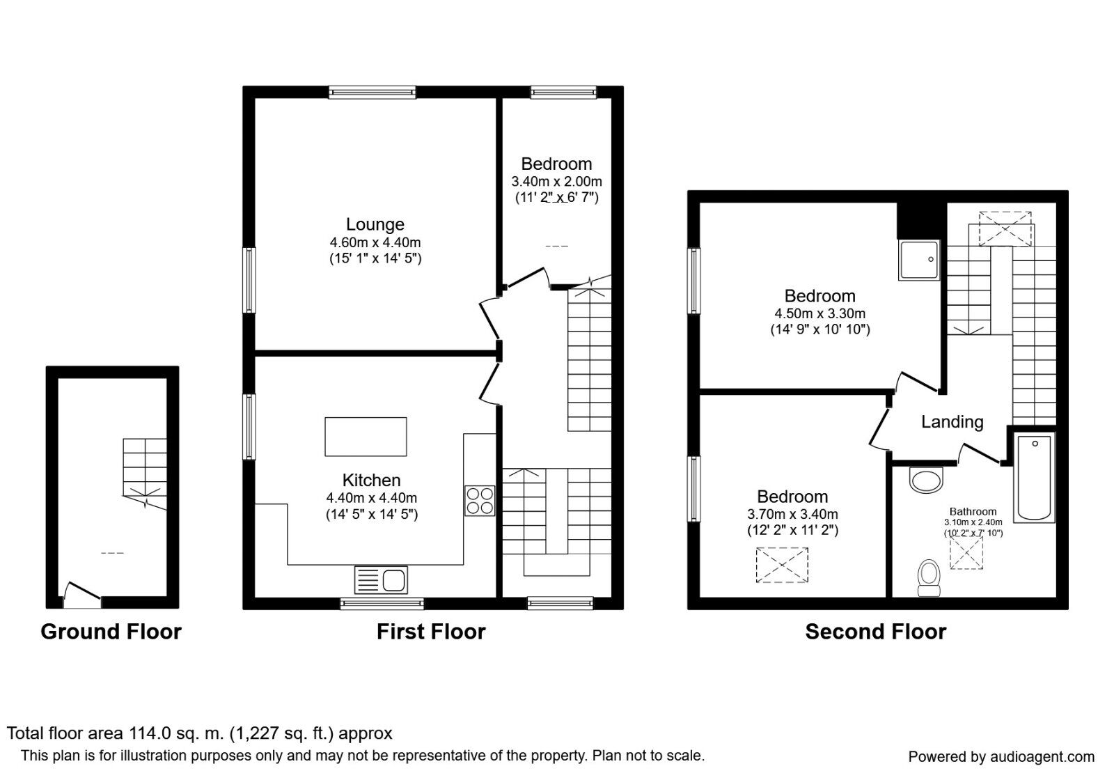 Floorplan of 3 bedroom  Flat to rent, Hobsons Buildings, Stanley, Durham, DH9