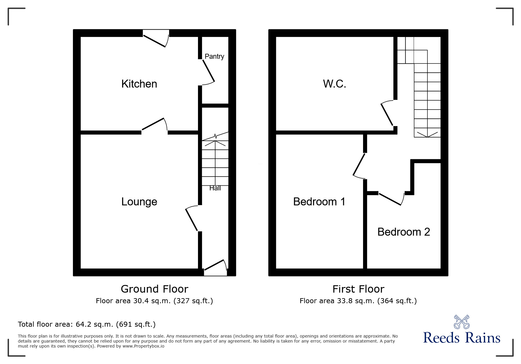 Floorplan of 2 bedroom Mid Terrace House for sale, Margaret Terrace, Tanfield Lea, Durham, DH9