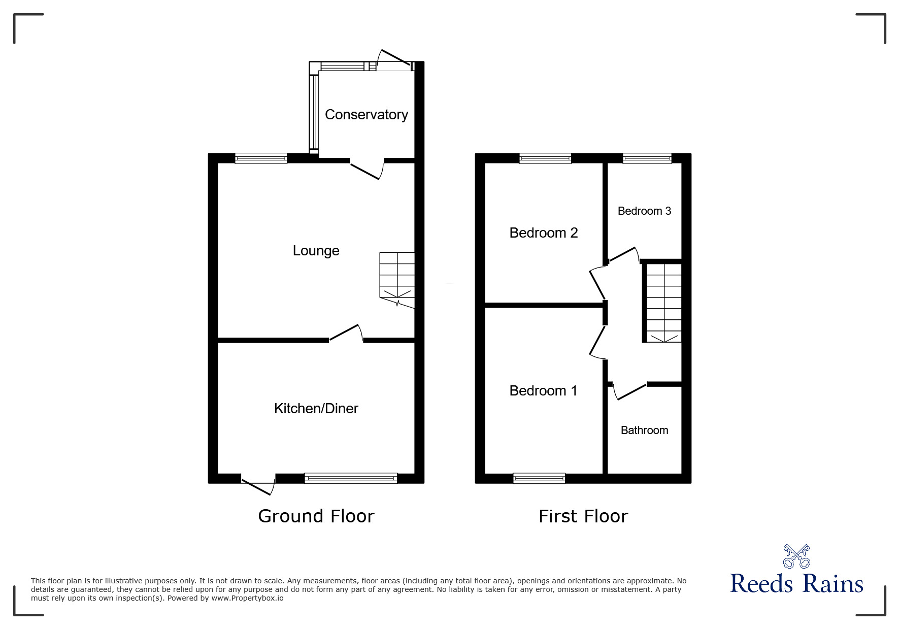 Floorplan of 3 bedroom End Terrace House for sale, Aberfoyle Court, Stanley, Durham, DH9