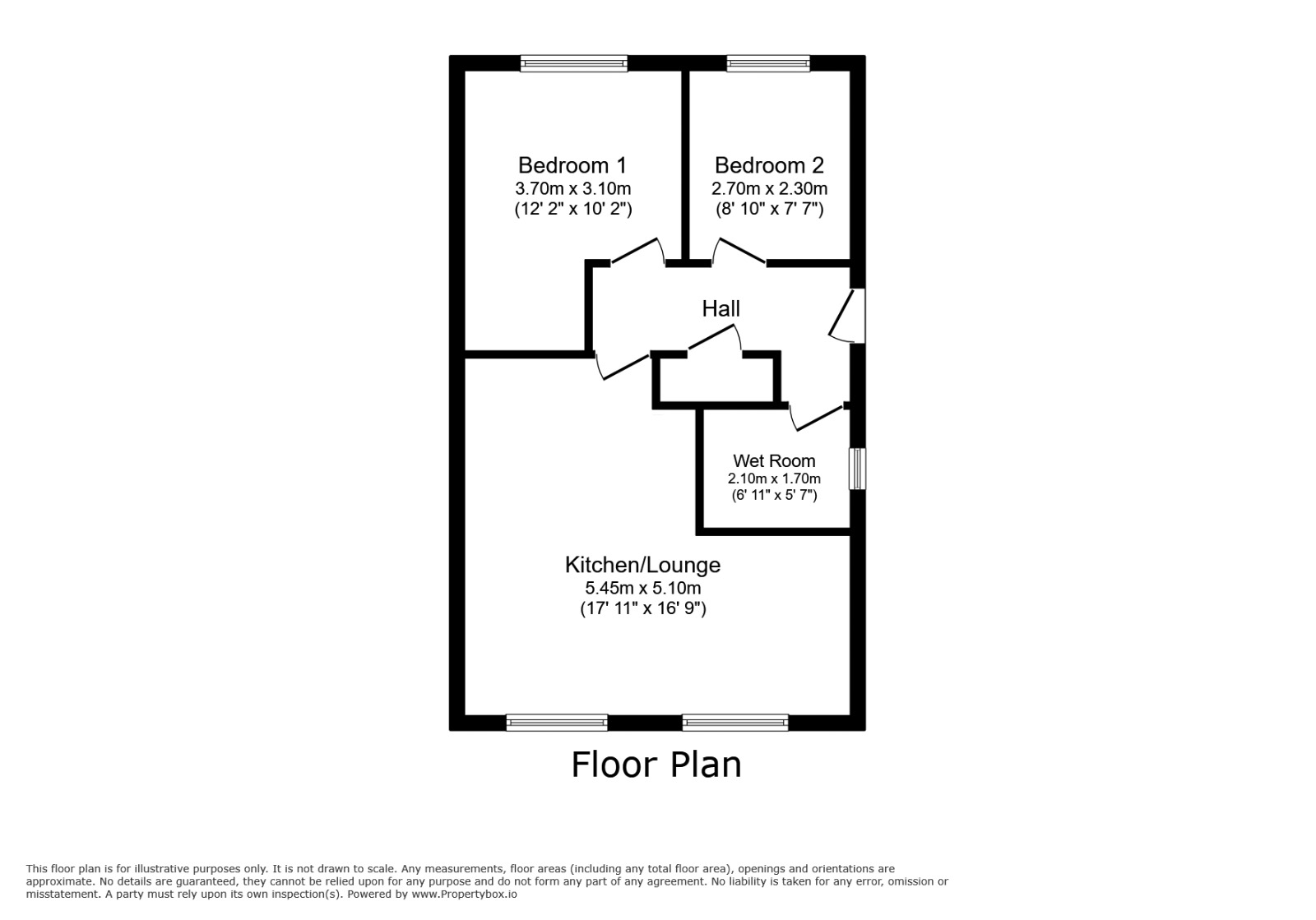 Floorplan of 2 bedroom Semi Detached Bungalow for sale, Kinross Drive, Stanley, Durham, DH9