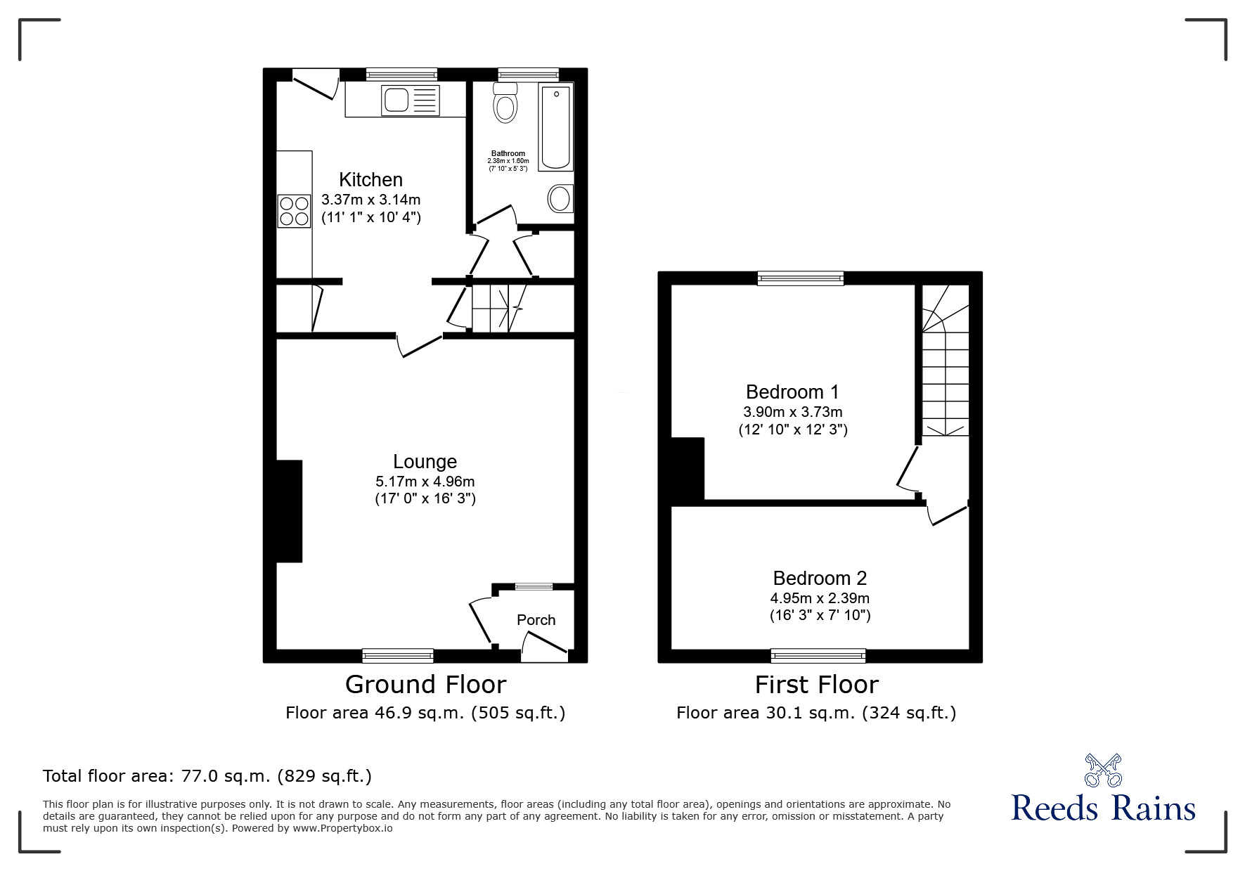 Floorplan of 2 bedroom Mid Terrace House to rent, Tyne Street, Chopwell, Tyne and Wear, NE17