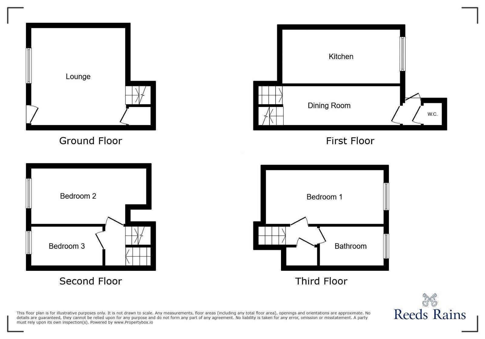 Floorplan of 3 bedroom End Terrace House for sale, Constable Close, Stanley, Durham, DH9
