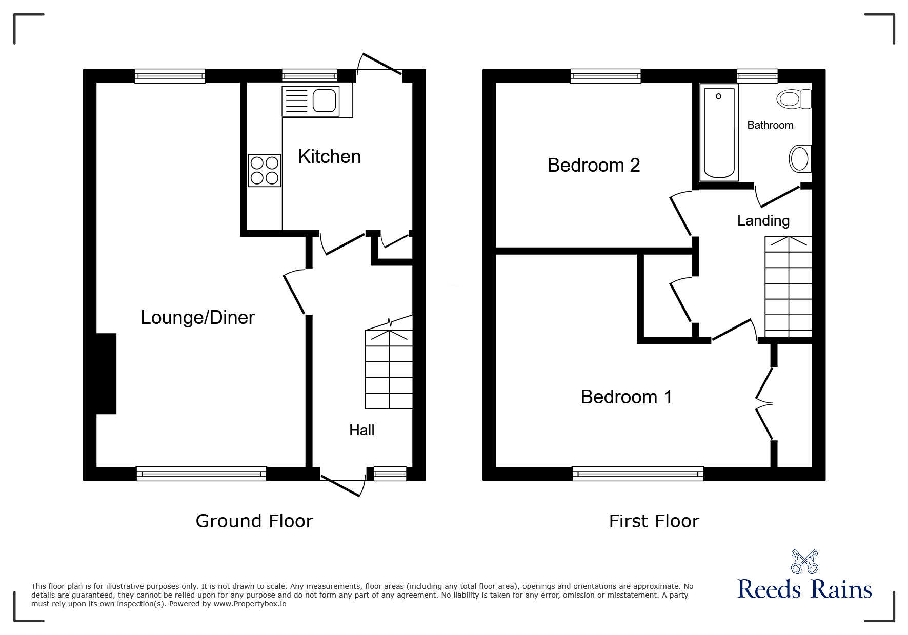Floorplan of 2 bedroom End Terrace House for sale, Edenfield, West Pelton, Durham, DH9