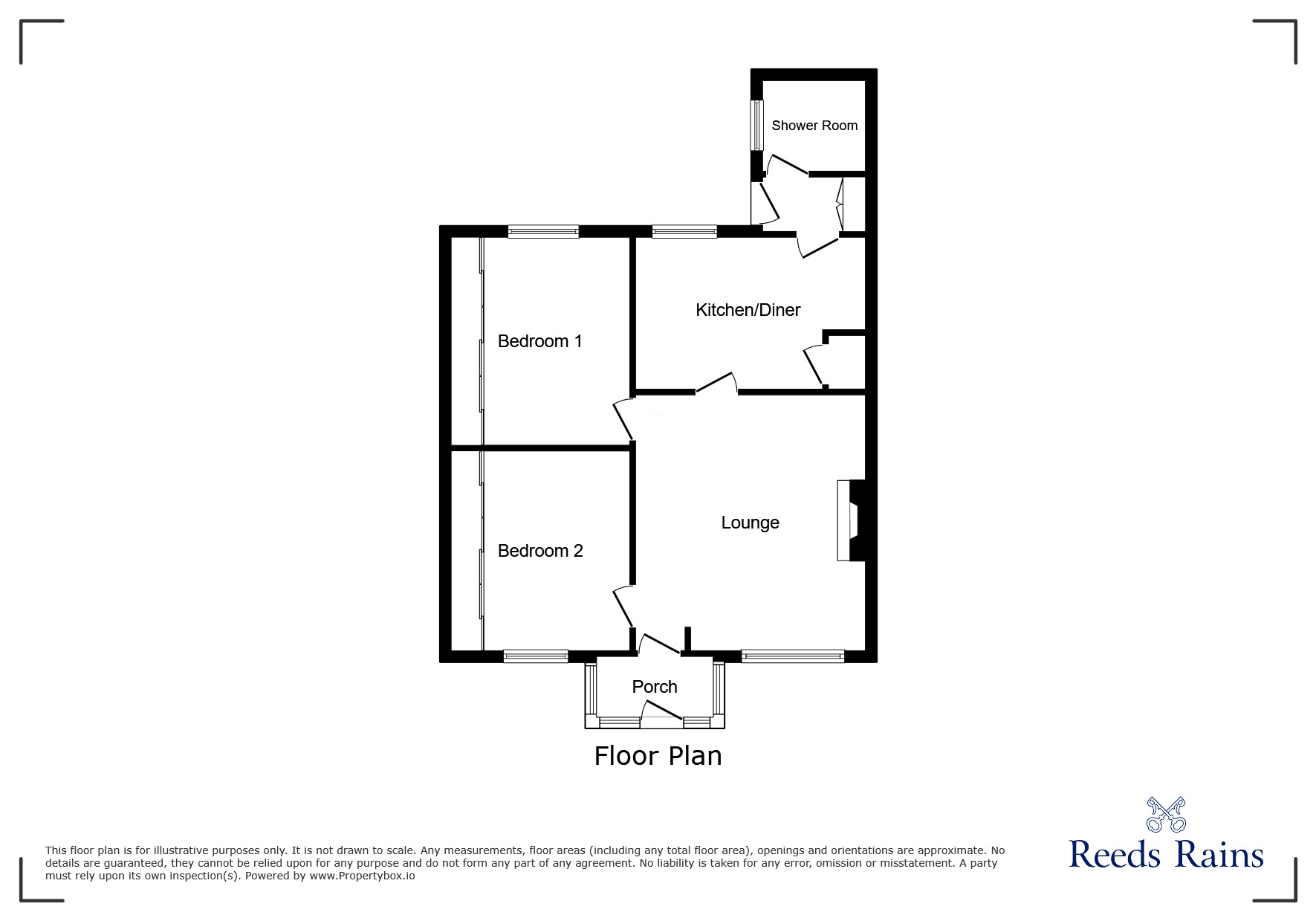 Floorplan of 2 bedroom End Terrace Bungalow for sale, Marx Crescent, Stanley, Durham, DH9
