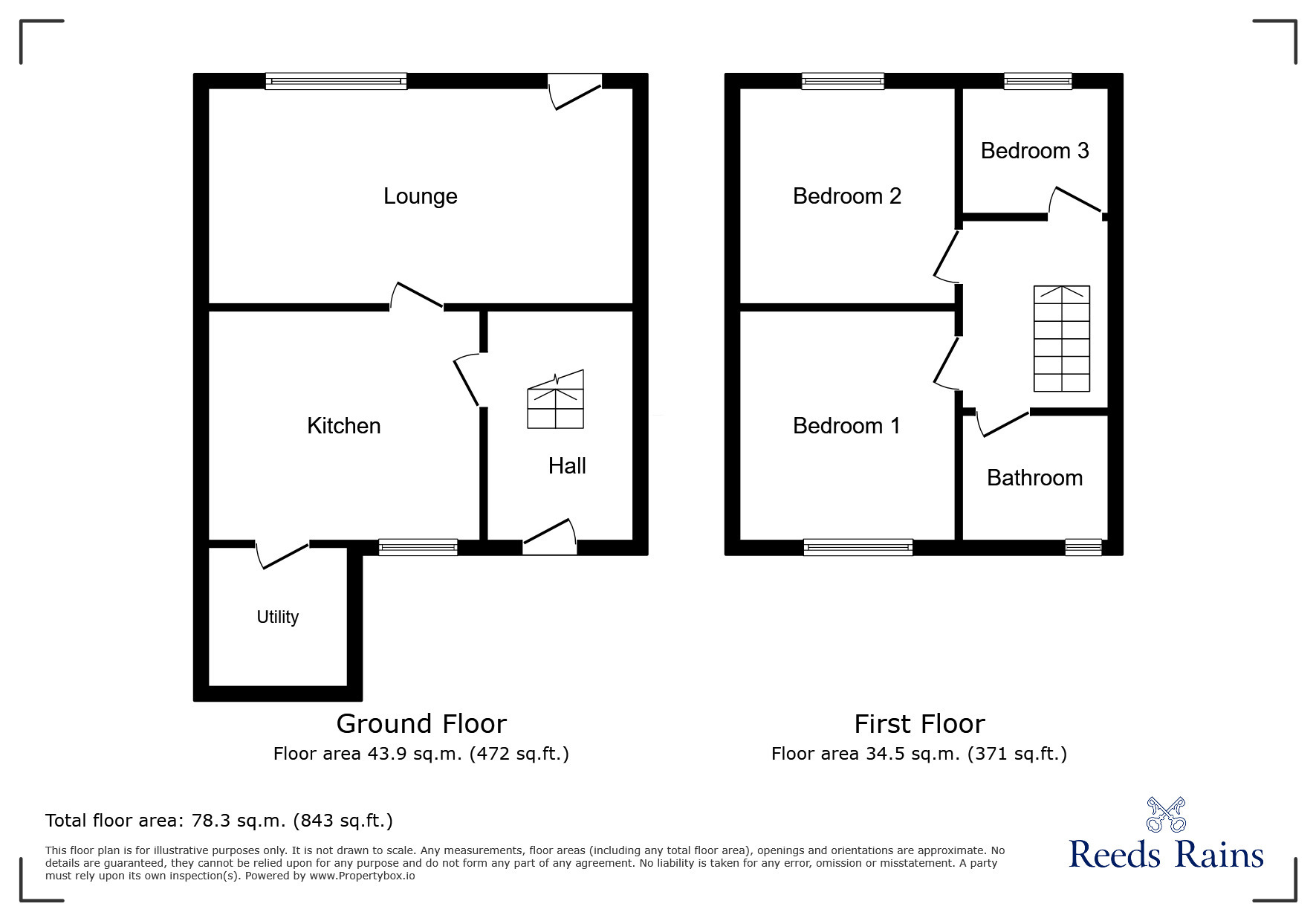 Floorplan of 3 bedroom Mid Terrace House for sale, Mitchell Street, South Moor, County Durham, DH9