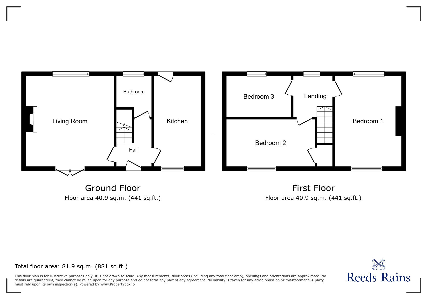 Floorplan of 3 bedroom Mid Terrace House for sale, Railway Gardens, Stanley, Durham, DH9