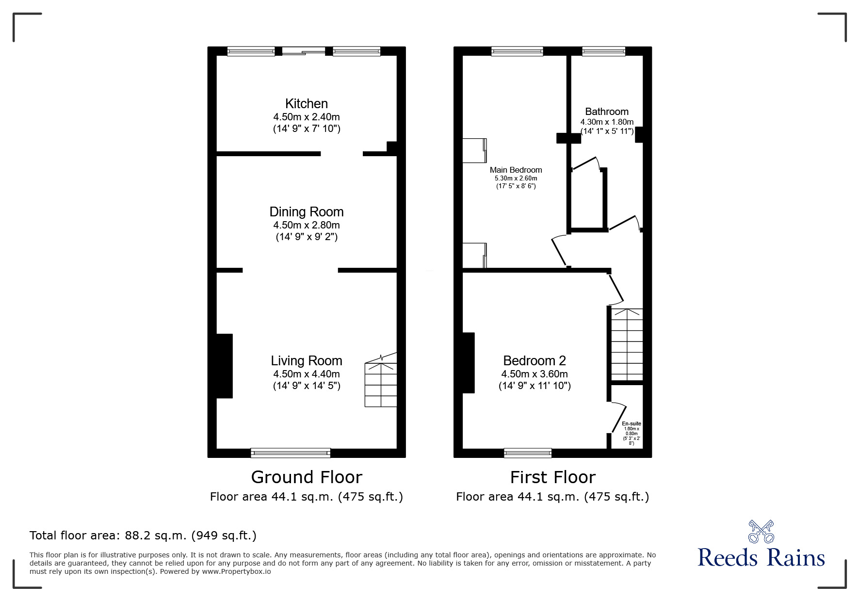 Floorplan of 2 bedroom Mid Terrace House for sale, Percy Terrace, Stanley, Durham, DH9