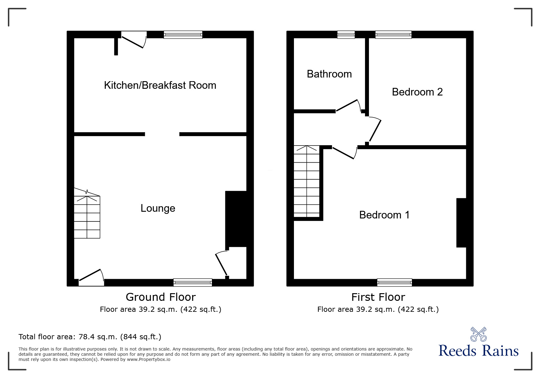 Floorplan of 2 bedroom Mid Terrace House for sale, William Street, South Moor, Durham, DH9