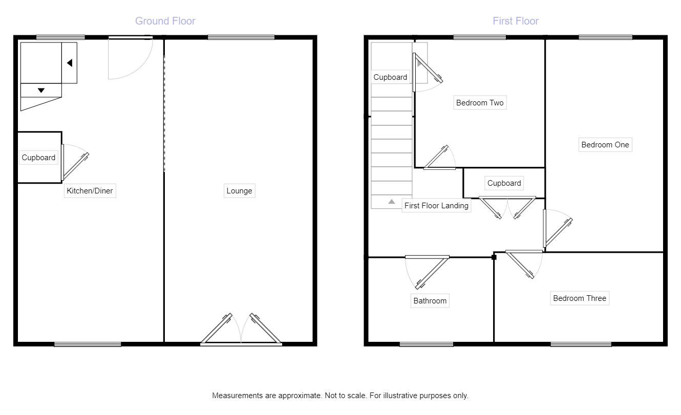 Floorplan of 3 bedroom Mid Terrace House for sale, Westfields, Stanley, Durham, DH9