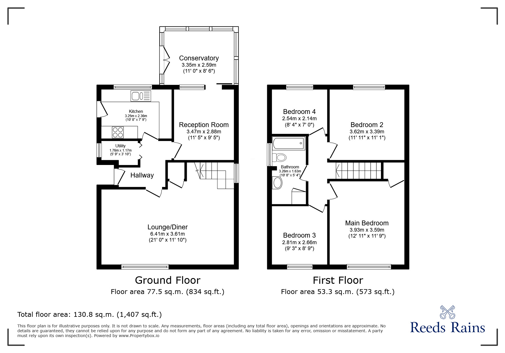 Floorplan of 4 bedroom Detached House for sale, Mount Pleasant, Dipton, Durham, DH9
