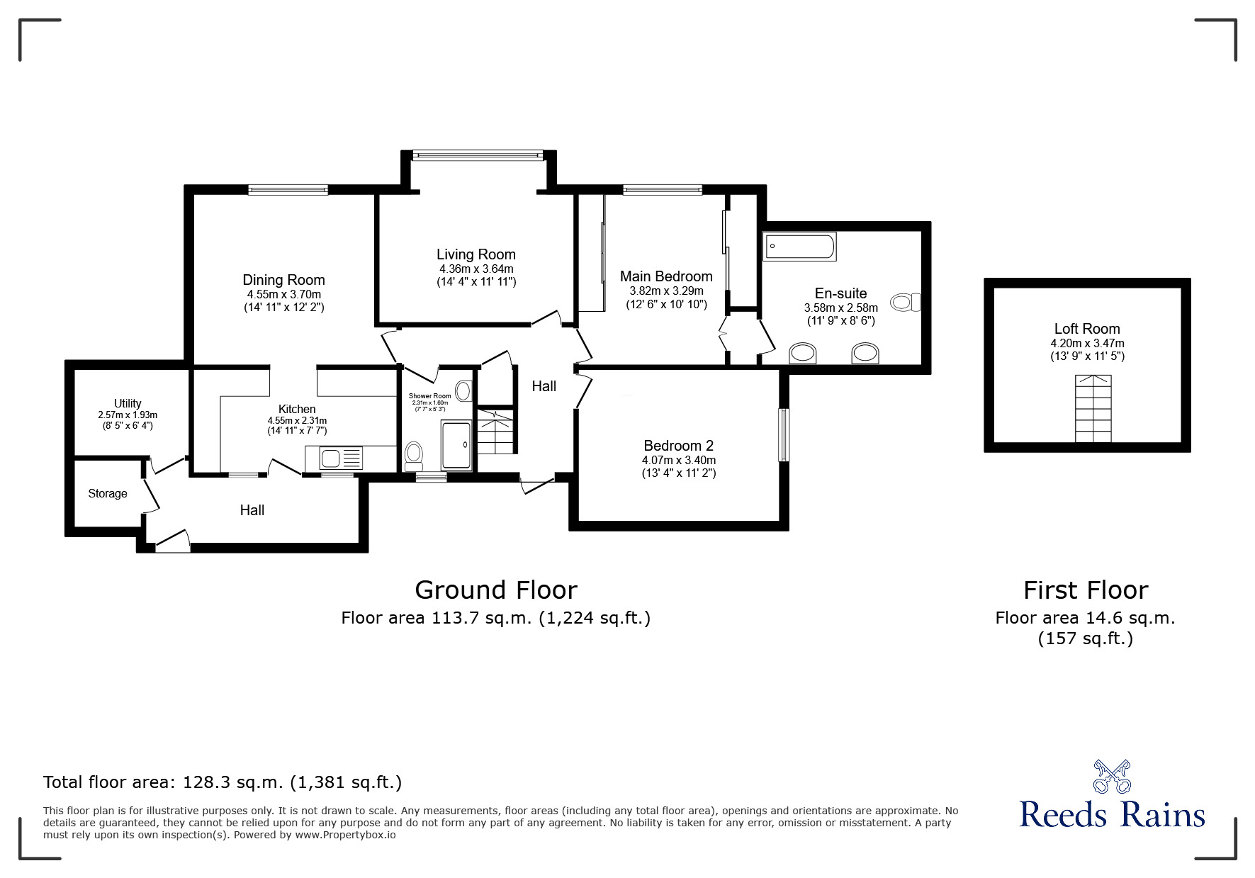 Floorplan of 2 bedroom Detached Bungalow for sale, South Moor, Stanley, Durham, DH9