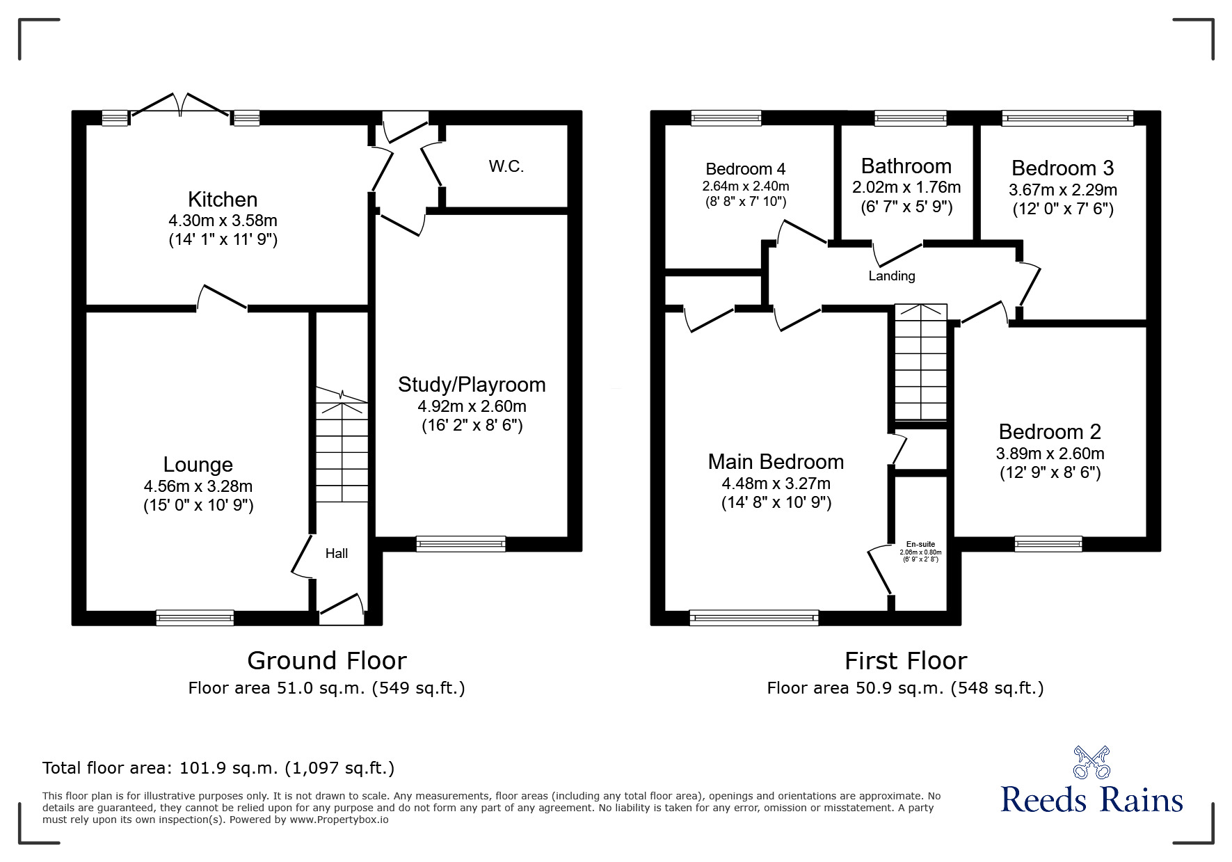 Floorplan of 4 bedroom Detached House for sale, Ewehurst Road, Dipton, Durham, DH9