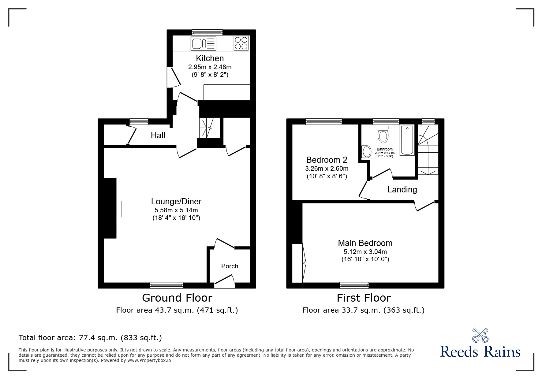 Floorplan of 2 bedroom Mid Terrace House for sale, Elm Street, Stanley, Durham, DH9