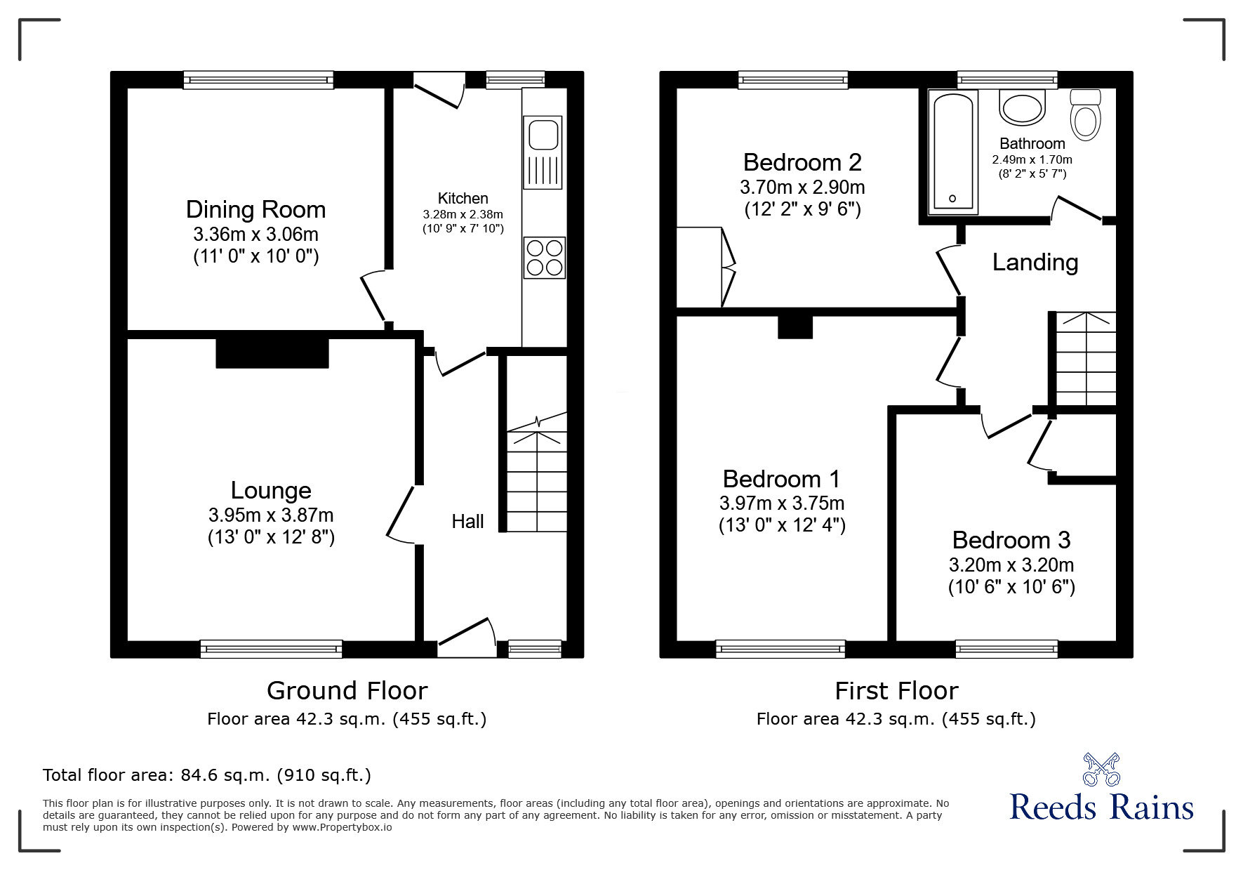 Floorplan of 3 bedroom Semi Detached House for sale, Southfields, Stanley, Durham, DH9