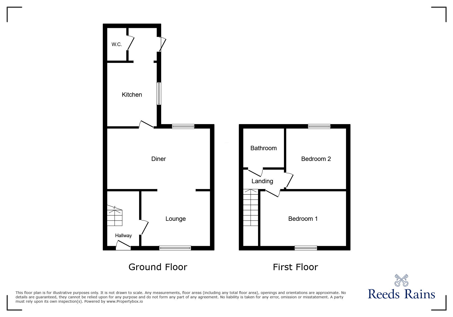 Floorplan of 2 bedroom End Terrace House to rent, Blanche Terrace, Tantobie, Durham, DH9