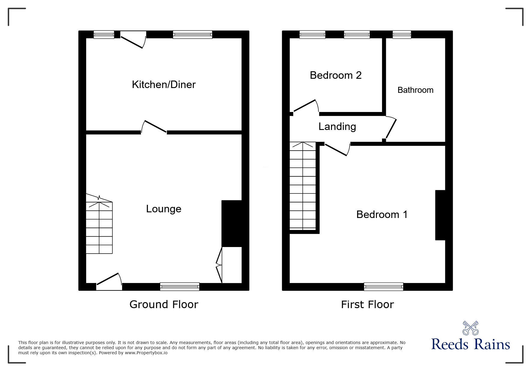 Floorplan of 2 bedroom Mid Terrace House for sale, Edward Terrace, Stanley, Durham, DH9