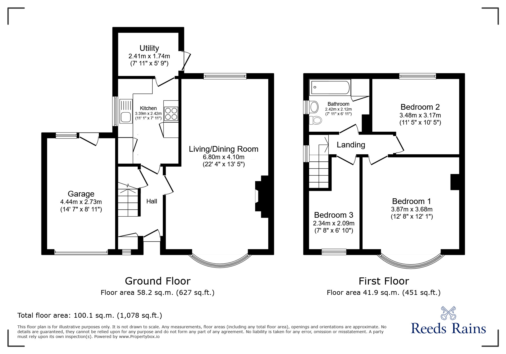 Floorplan of 3 bedroom Semi Detached House for sale, Coniscliffe Road, Stanley, Durham, DH9