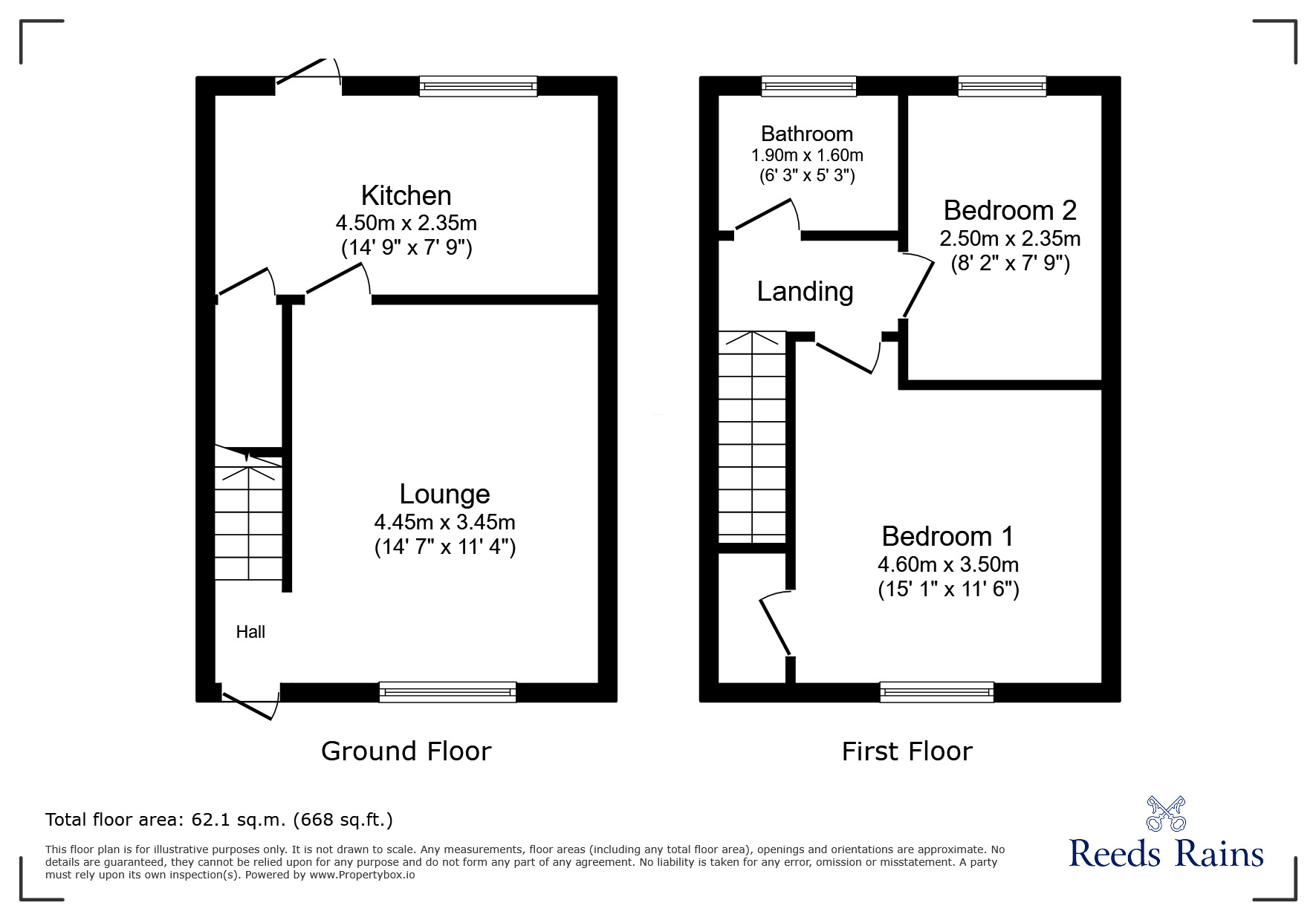 Floorplan of 2 bedroom Mid Terrace House for sale, Church Street, Stanley, Durham, DH9
