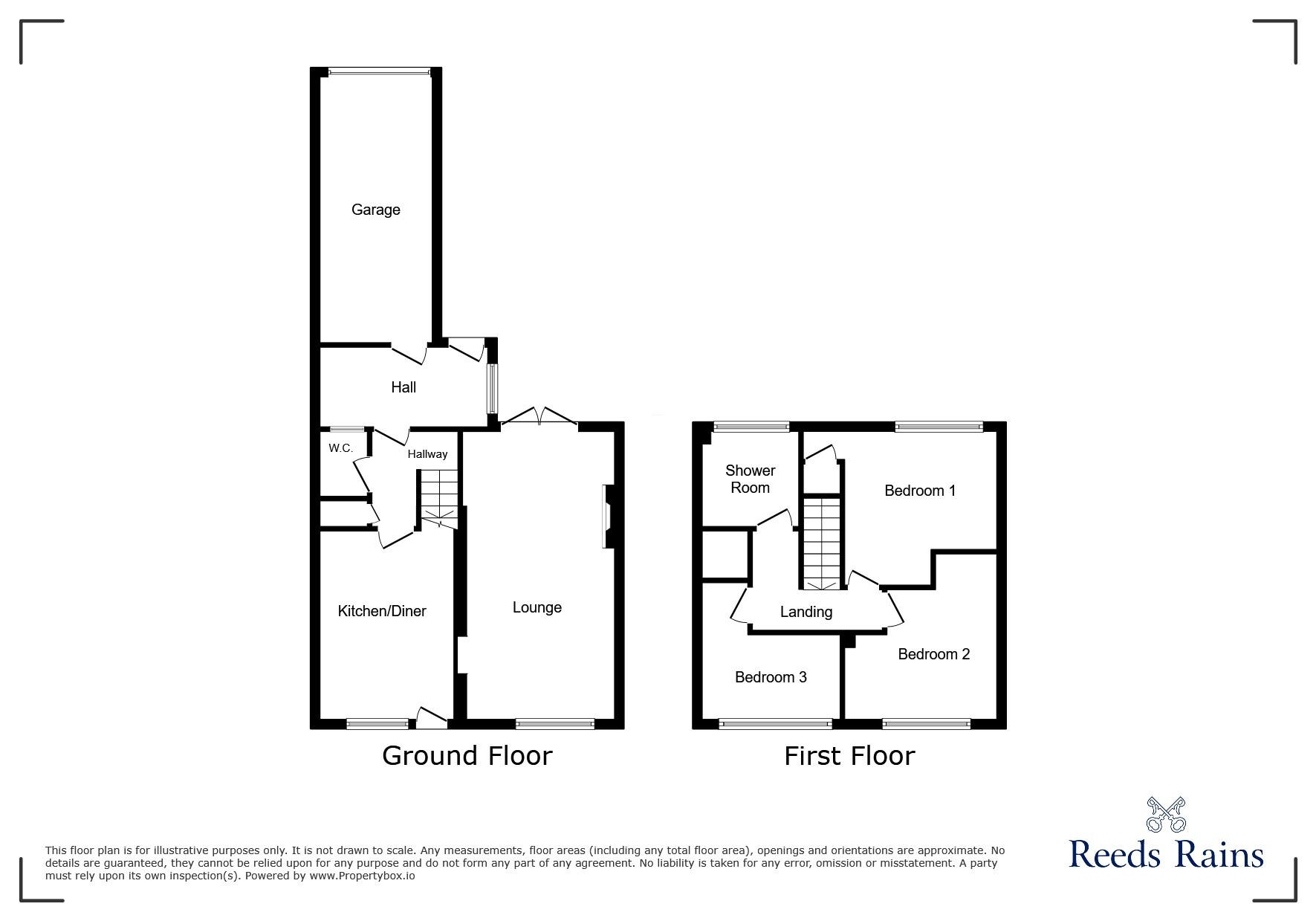 Floorplan of 3 bedroom Mid Terrace House for sale, Westfields, Stanley, Durham, DH9