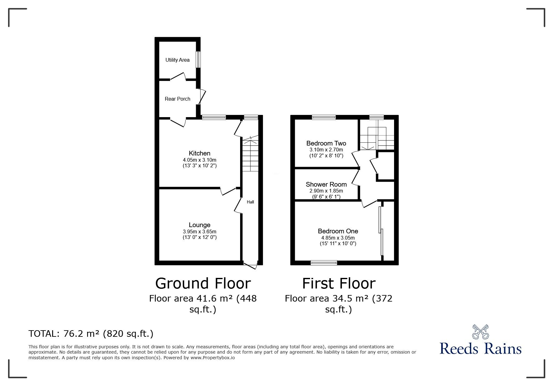 Floorplan of 2 bedroom Mid Terrace House to rent, Providence Terrace, Annfield Plain, Durham, DH9