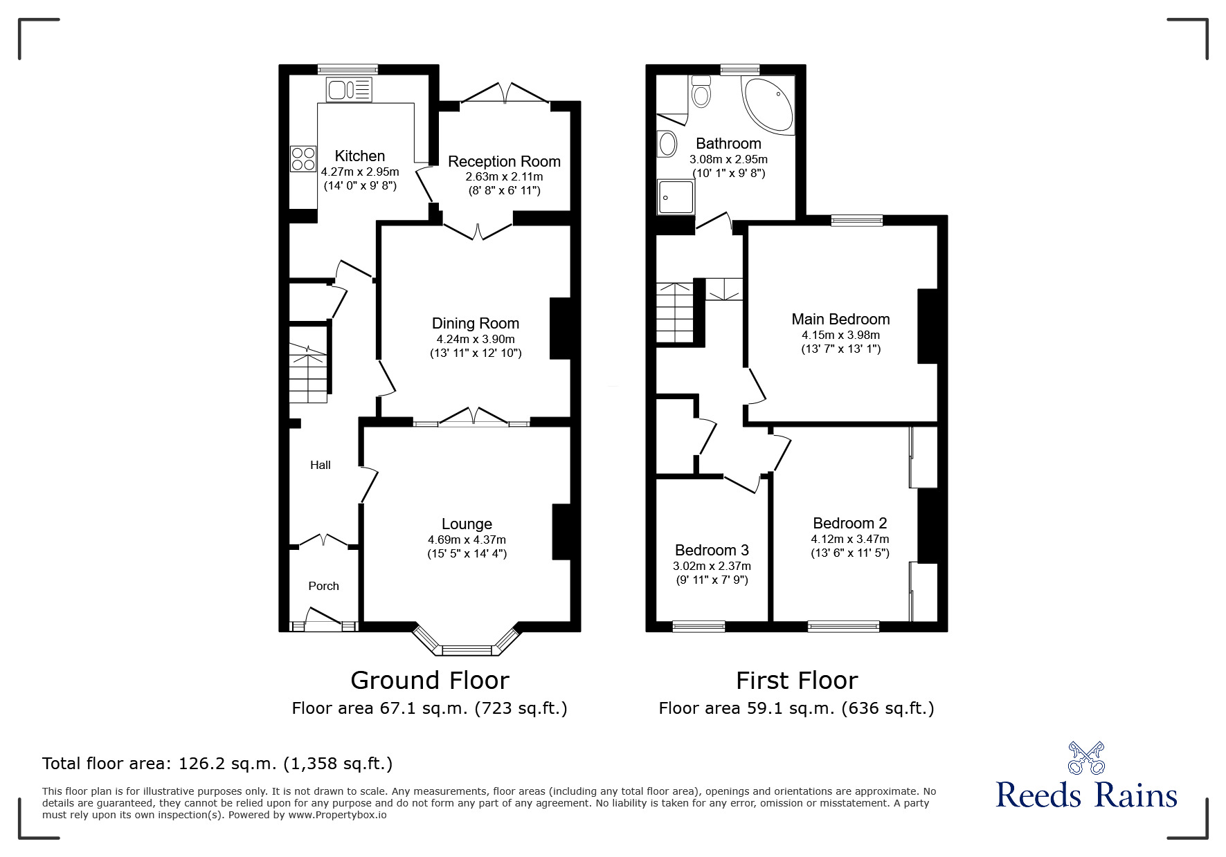 Floorplan of 3 bedroom Mid Terrace House for sale, Tyne Road, Stanley, Durham, DH9