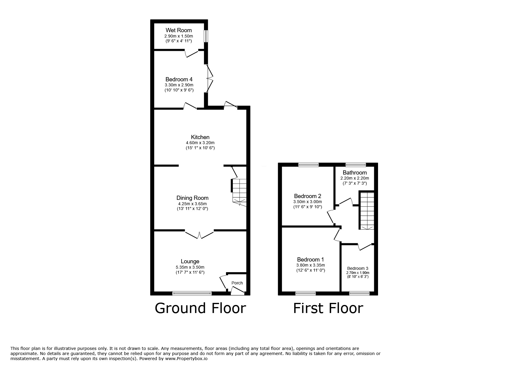 Floorplan of 4 bedroom Mid Terrace House for sale, Windsor Terrace, New Kyo, Durham, DH9