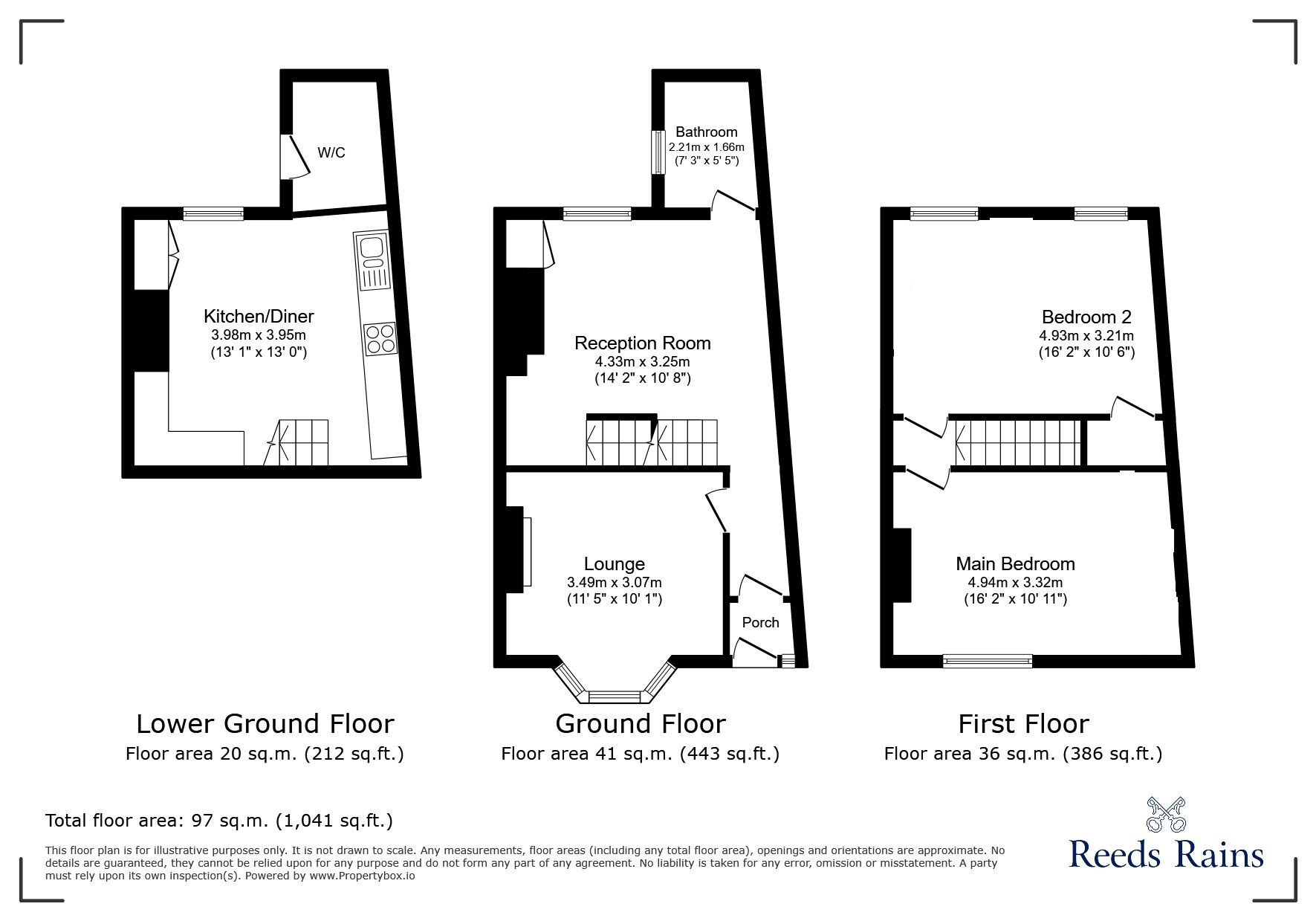 Floorplan of 2 bedroom Mid Terrace House for sale, Wylam Terrace, Stanley, Durham, DH9