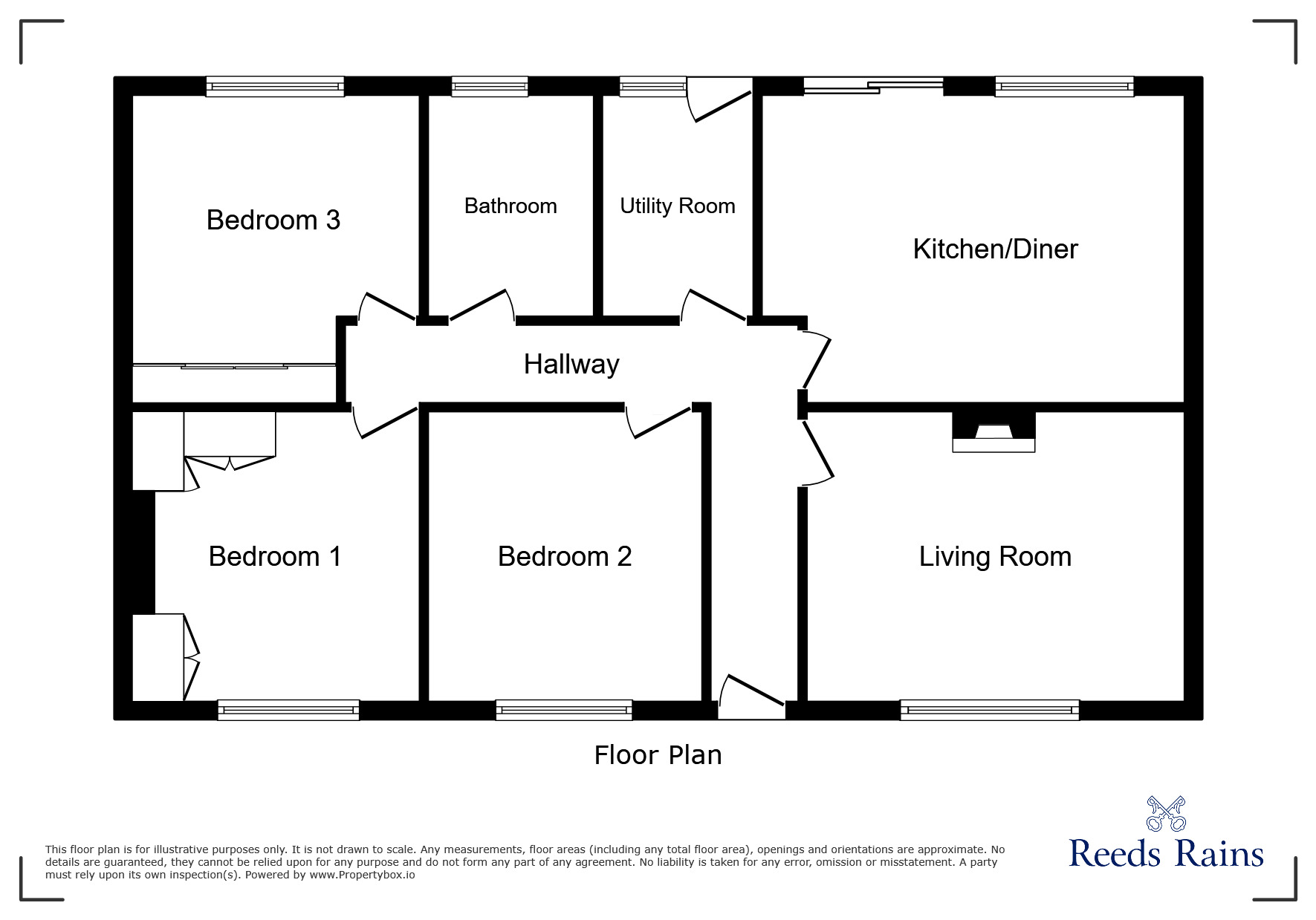 Floorplan of 3 bedroom Detached Bungalow for sale, Granville Avenue, Stanley, Durham, DH9