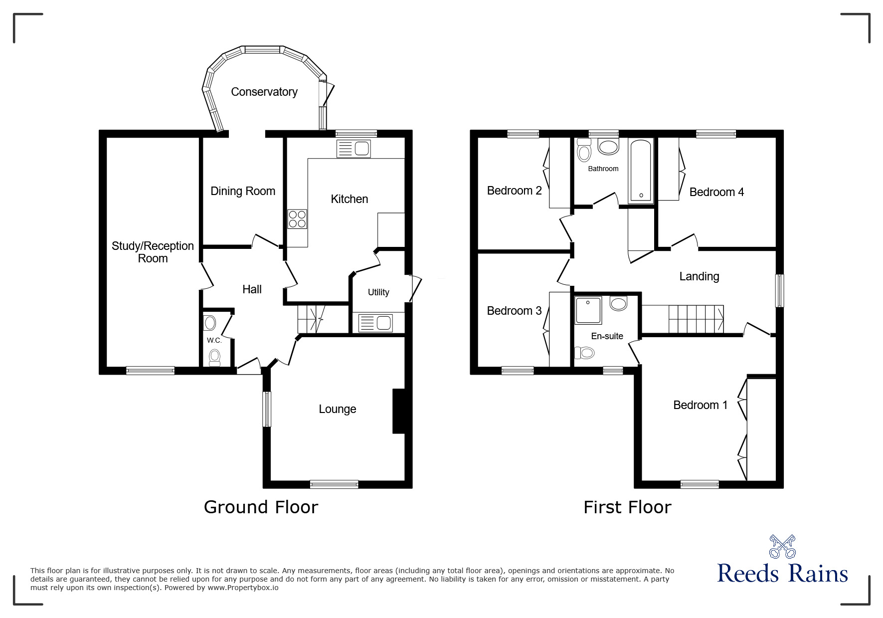 Floorplan of 4 bedroom Detached House for sale, Cheviot Mews, Dipton, Durham, DH9