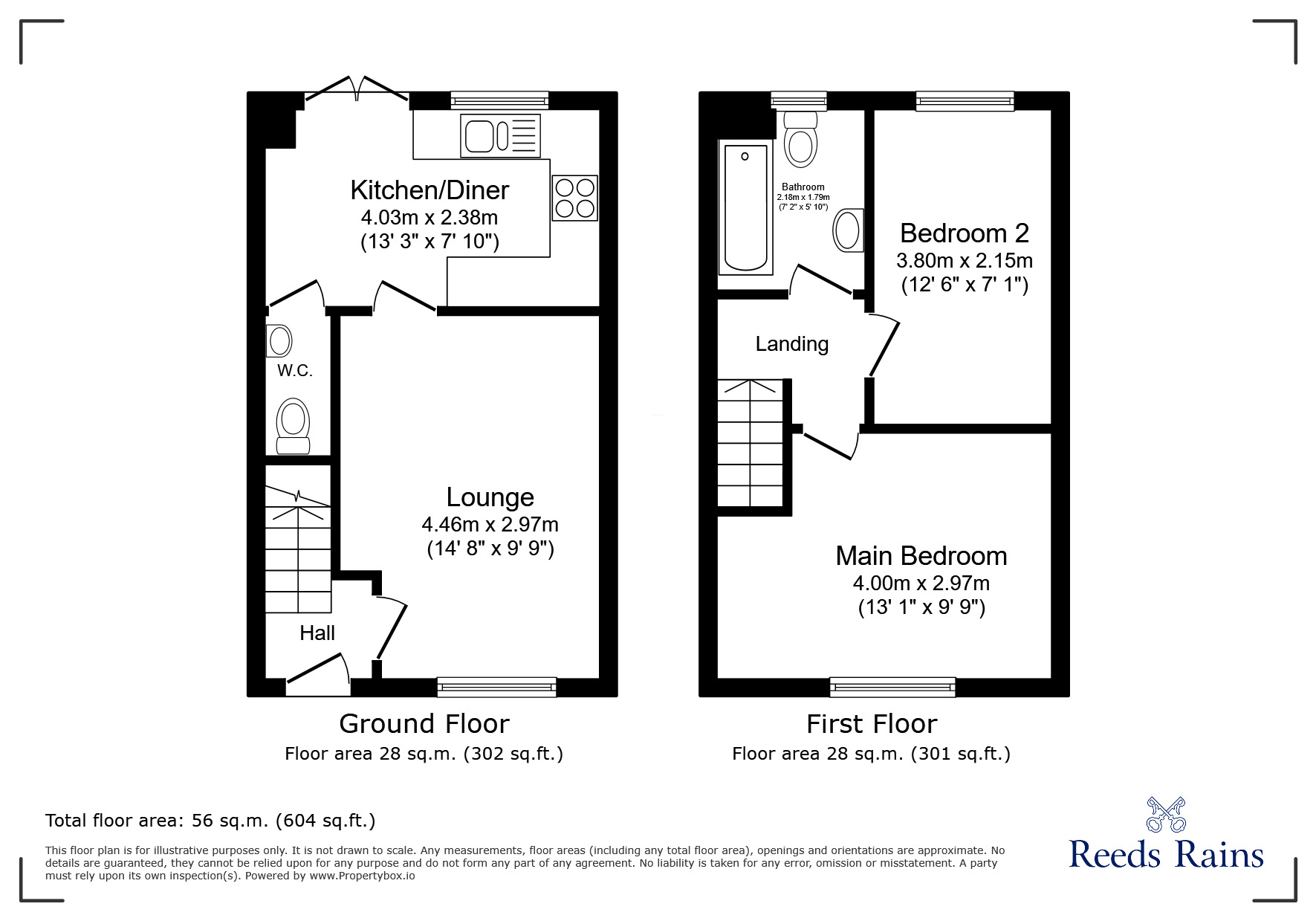 Floorplan of 2 bedroom Semi Detached House for sale, Kates Gill Grange, Stanley, Durham, DH9