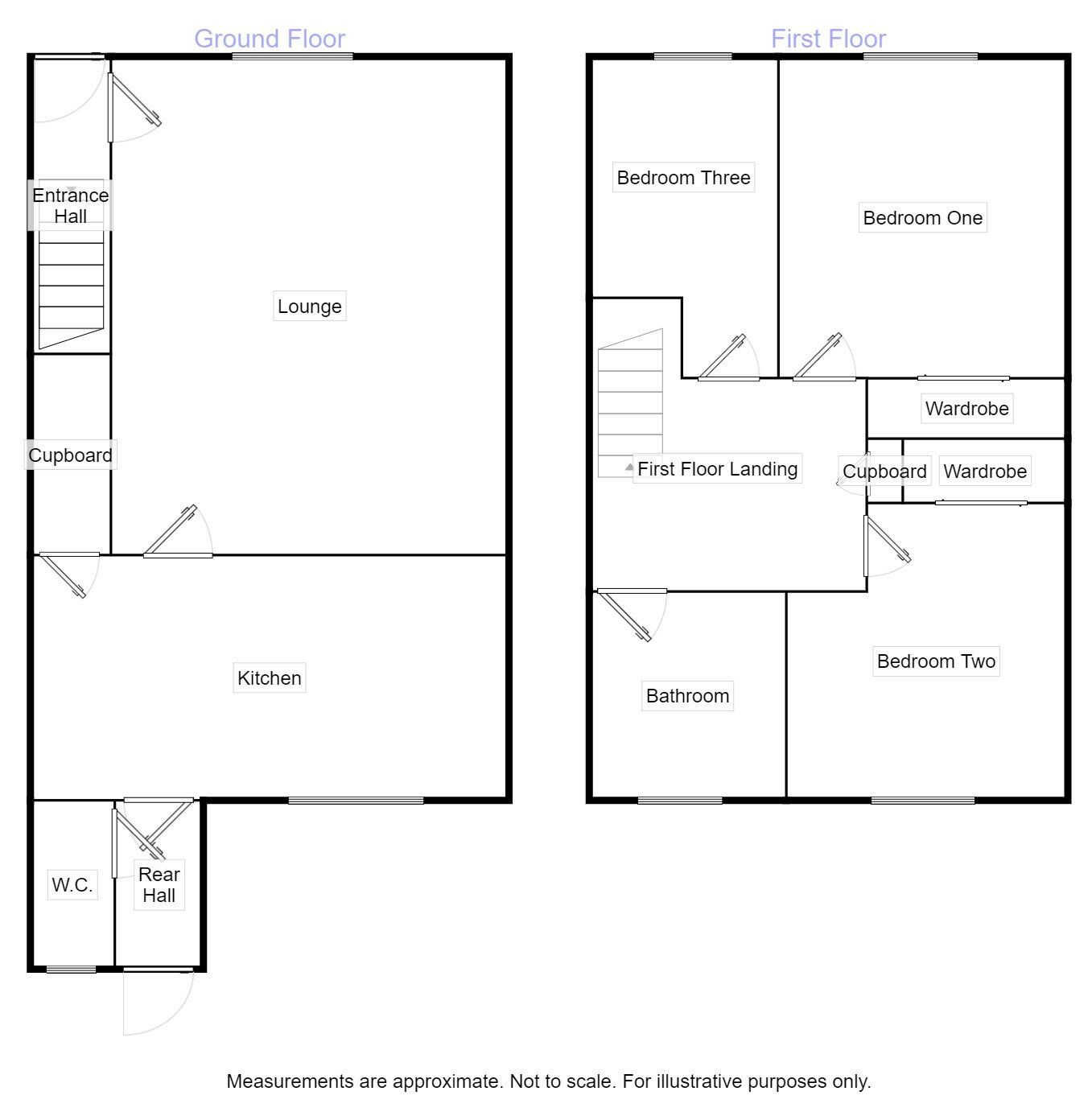 Floorplan of 3 bedroom Mid Terrace House to rent, Oakwood, Stanley, Durham, DH9