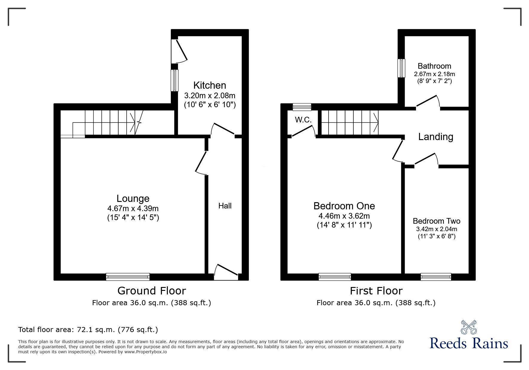 Floorplan of 2 bedroom End Terrace House to rent, Church Street, Houghton Le Spring, Tyne and Wear, DH4