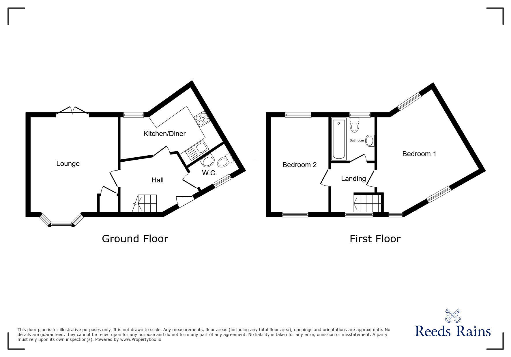Floorplan of 2 bedroom Mid Terrace House for sale, Horsley Close, Craghead, Durham, DH9