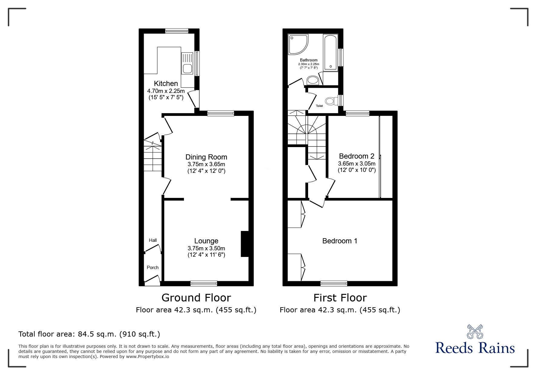 Floorplan of 2 bedroom Mid Terrace House to rent, Thomas Street, Blackhill, Durham, DH8