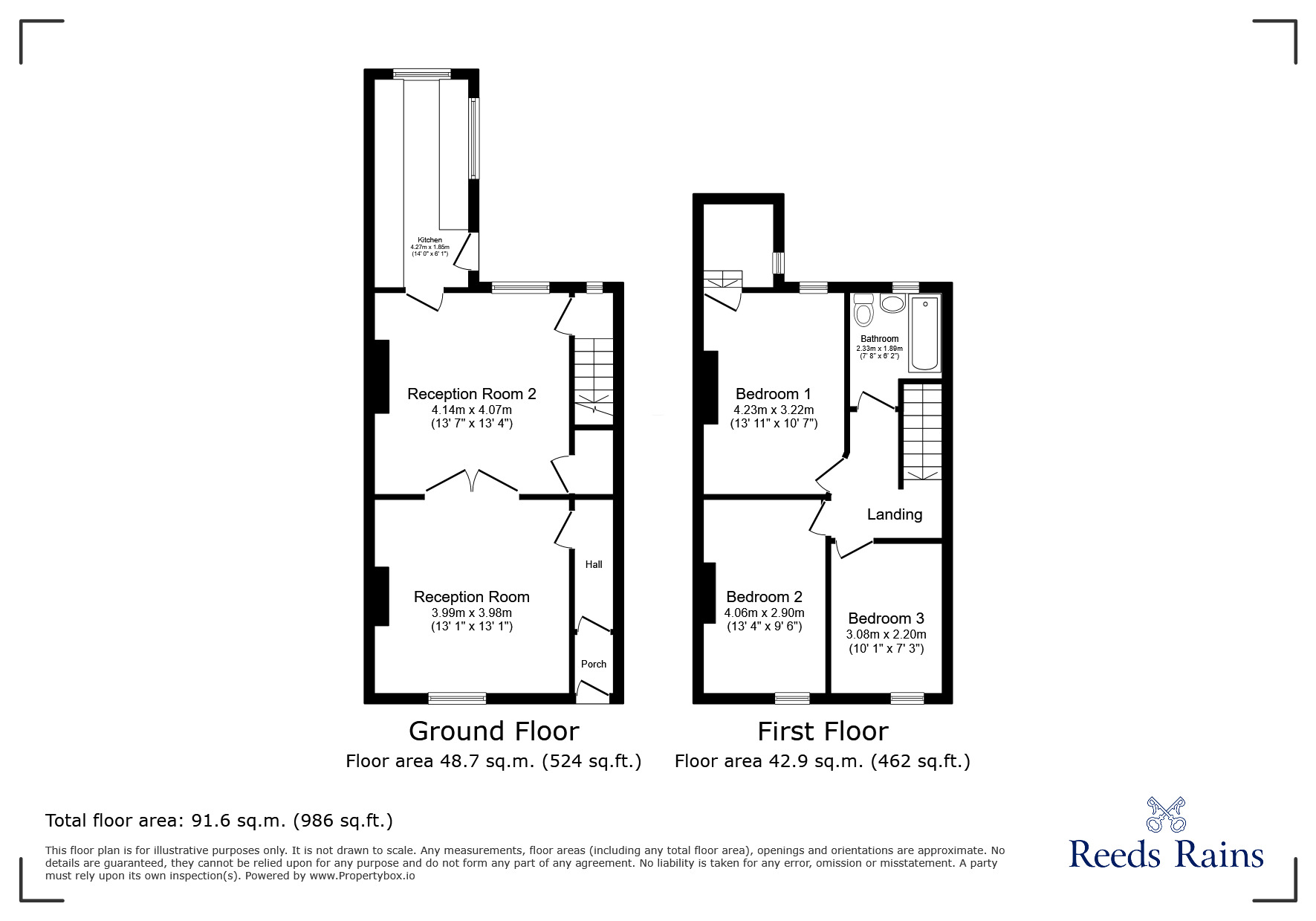 Floorplan of 2 bedroom Mid Terrace House for sale, Parmeter Street, Stanley, Durham, DH9